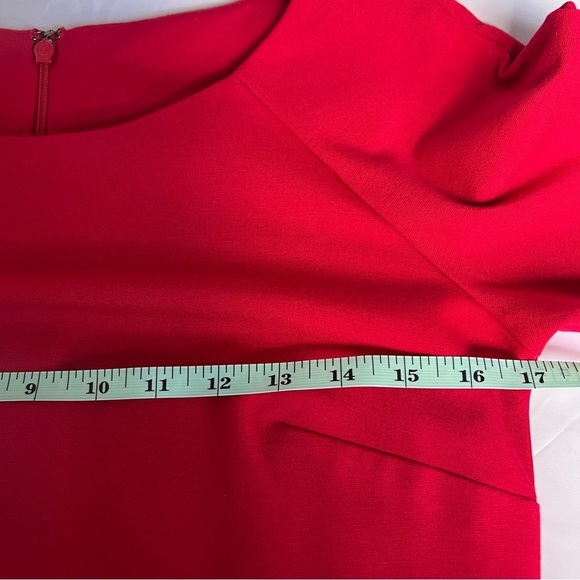 Talbots Round Neck Short Sleeve Ponte Sheath Back Zip Dress, Red, Size 4 - Picture 12 of 13